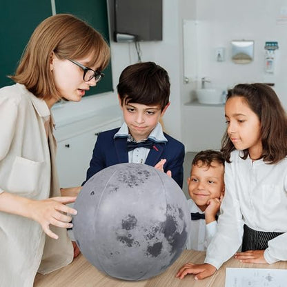 Jet Creations Space Theme Inflatable Moon Ball, 12” After Inflated Earth’s Natural Satellite, Educational Toy, Beachball, Pool Fun, Party Decoration, Toys for Kids, VBS, Photo Prop, 1 pc