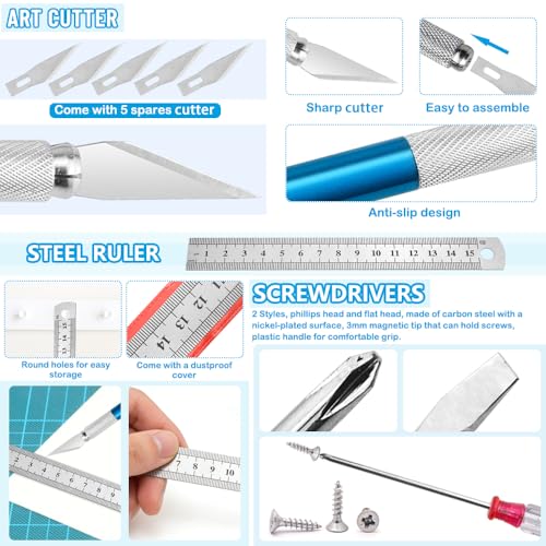 WMYCONGCONG 28 PCS Gundam Model Tool Kit Basic Model Tools Hobby Building Tools Craft Set for Car Model Building Repairing Fixing
