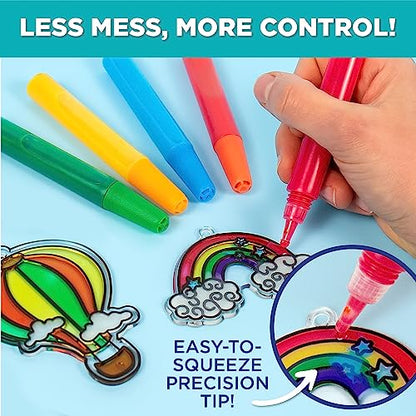 Horizon Group USA 10-Pack Suncatcher Art Pens – 10 Colors, 10ML Each – Kids’ Window Art Supplies, Refill Pens for Suncatchers, Arts and Crafts Activity - style: Paint Pens