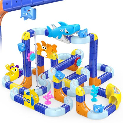 193PCS Magnetic Train Set: Shark Toys 3D Infinity Racer Electric Train Set for Kids Flexible Cube Rail Train Track with Anti-Gravity Train STEM Toys Gifts for 3 4 5 6 7 8 Year Old Boys Girls - size: Deluxe Set(193PCS)