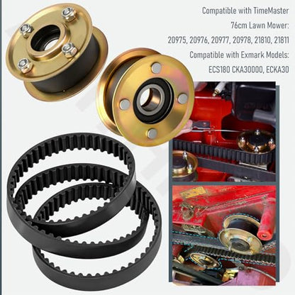 131-4509 125-2532 Mower Idler Pulley & 120-3335 Belt Kit for Toro 30" Deck TimeMaster Tractors 126-0316, 131-4506, 131-4529, 121-5763, Fits Model 20199, 20200, 20975, 20977, 20978, 21199, 21200.etc.
