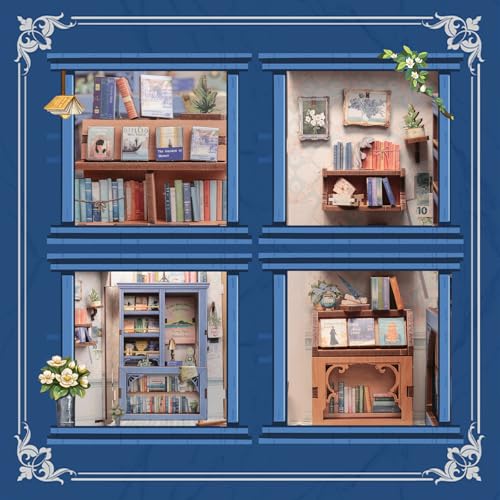 CUTEBEE Book Nook Kit for Adults, DIY Miniature House Kit, Mini House - color: Literature Bookstore