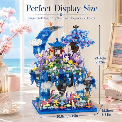 Cherry Blossom Tree Micro Mini Building Block Set 2769 PCS - color: Blue