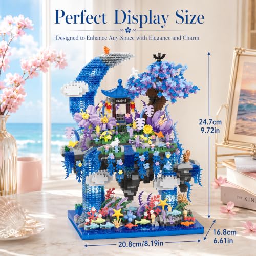 Cherry Blossom Tree Micro Mini Building Block Set 2769 PCS - color: Blue