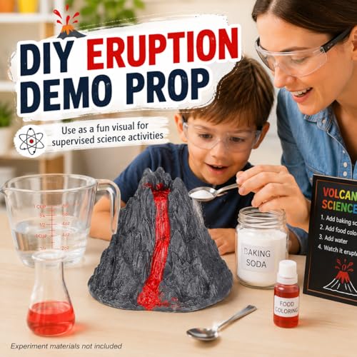BESPORTBLE 10Pcs Volcano Science Kit Models, Plastic Eruption Demonstration Props for Kids Classroom Experiment, DIY Lava Mountain Toy Decorations Party Favors