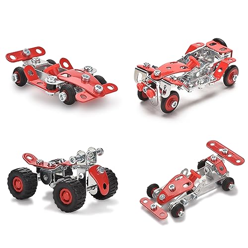 Ferthor Fun Racing Car STEM Toy Sets for Boys Ages 8-12, Metal Building Kit,STEM Building Toys for Boys Age 8-12,Roadster Red Vehicle Car Model for Kids 8 9 10 11 12-16 Years Old（265PCS）