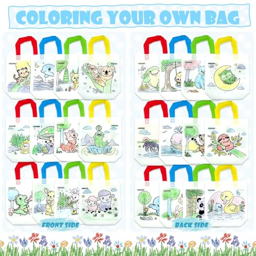 HahaMagic 12 Coloring Goodie Bags with 12 Crayons(12-in-1) - style: 12 Goodie Bags+12 crayons (12 colors)