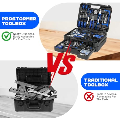 Prostormer 269-Piece Tool Set, Complete Home Tool Kit, Blue - color: Blue