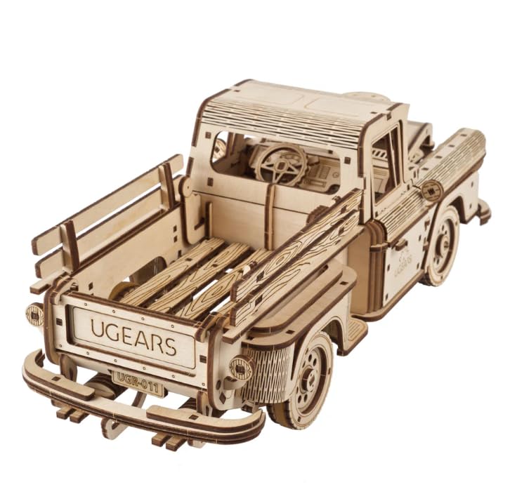 UGEARS Pickup Lumberjack Model Car Kits 3D Puzzle Adult Crafts, Mechanical Wooden Model Kits for Adults - style: Pickup Lumberjack