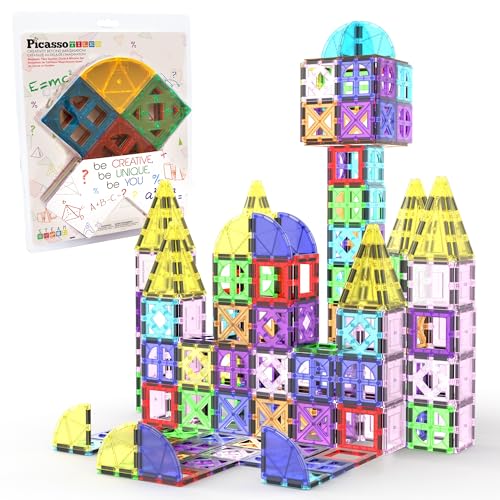 PicassoTiles Magnetic Building Block Quarter Round and Window Set Magnet Construction Toy Educational Kit Engineering STEM Learning Playset Child Brain Development Stacking Blocks Playboards - color: Quarter Round and Window Set