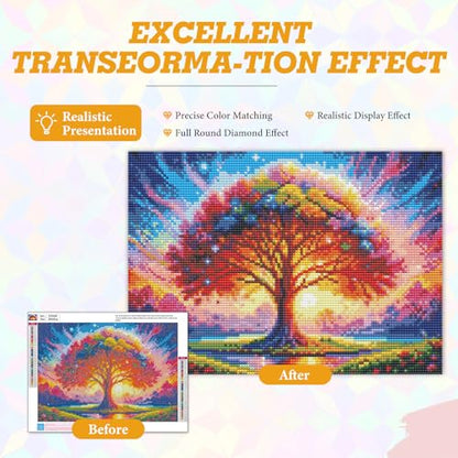 Tree of Life Diamond Art Kits for Adults Beginners 12x16 in, DIY Craft Gift - color: DP-US07