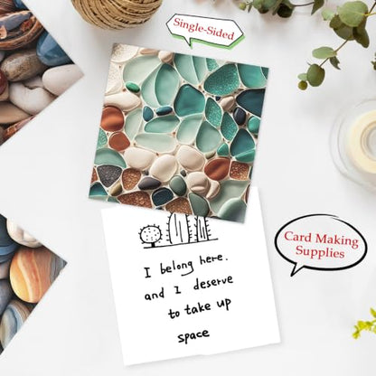 Scrapbook Paper, 24 Sheets 6"×6” 160gsm Single-Sided Patterned Cardstock - color: 24 sheets-colorful stones
