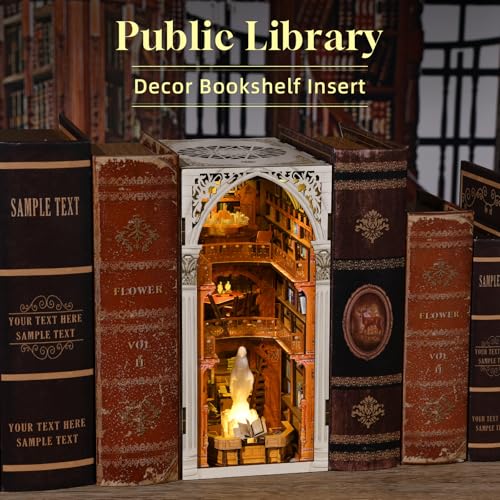 CCCDF Public Library Book Nook Kit, DIY Miniature House Kit for Adults - color: Public Library