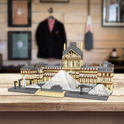CSNRHG Paris Louvre Museum Model Building Blocks Set Micro Bricks World Famous Architecture Educational Toys for Kids Adults 3377 Piece Birthday - style: Louvre Museum