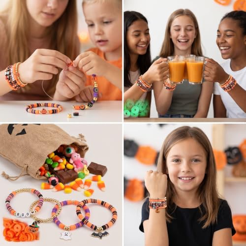 3000 Pcs Halloween Clay Beads for Bracelet Making Kit.