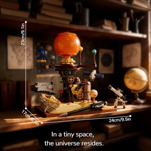 672Pcs Spinning Solar System Building Block Set, Rotating Planet Model Kit