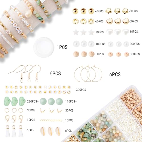 Xylise Jewelry Making Supplies Kit Natural Stone Beads for Irregular Natural Stone with for DIY Craft Bracelet Necklace Earrings for Adults (Amazonian) - color: Amazonian
