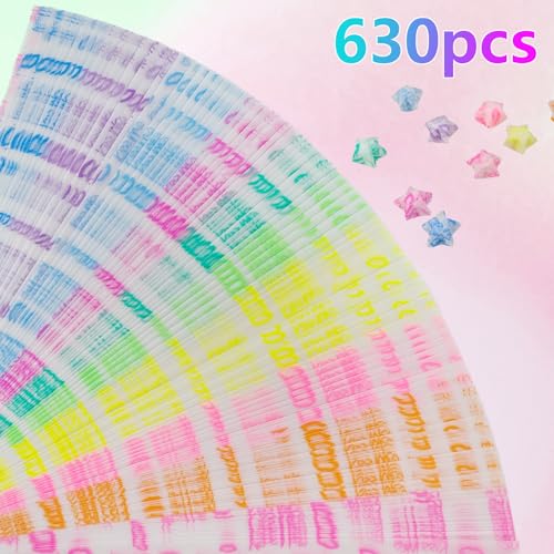 Jtnohx Luminous Origami Star Paper Strips Luminous Origami Kiss 630 Sheets - color: kiss