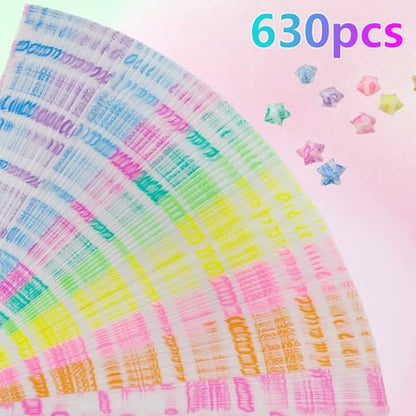 Jtnohx Luminous Origami Star Paper Strips Luminous Origami Kiss 630 Sheets - color: kiss