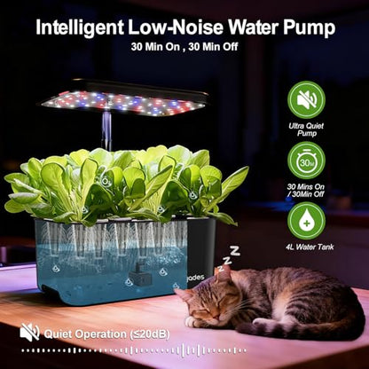 Indoor Garden 10 Pods Hydroponics Growing System w/LED Grow Light