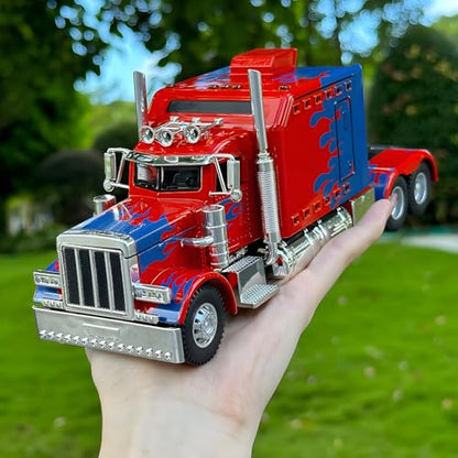 OANMYJJO Semi Truck Car Toy Heavy Tow Trucks and Trailer Toys Car for Boys - color: Red
