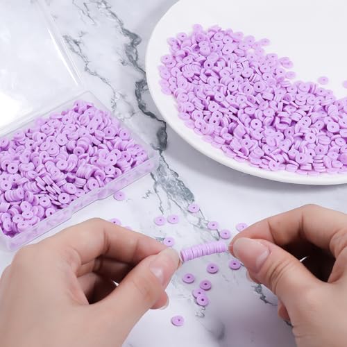 6mm Polymer Clay Beads for Bracelets Making 1000PCS - color: Lavender
