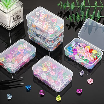 SATINIOR 48 Packs Clear Small Plastic Containers Transparent Storage Box with Hinged Lid for Small Items Crafts Jewelry (3.27x2.13x1.02 Inches) - size: 3.27 x 2.13 x 1.02 in