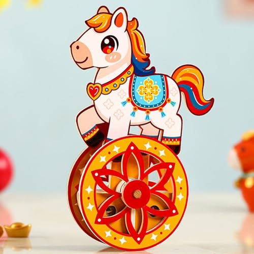 Horse Model Assembly Self-Rocking Base Brain Game - color: Orange