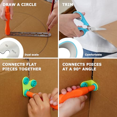 Kibbidea Cardboard Cutter for Kids, Cardboard Construction Tool Kit - size: 98 PCS
