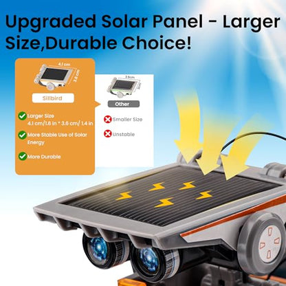 Sillbird 12-in-1 Solar Robot Building Kit STEM Gift for Boys Ages 8-13 - color: 12in1-blue Grey