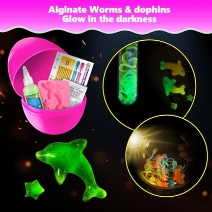 4 Jumbo Easter Basket Stuffer Surprise Eggs, Science Experiments for Kids, Easter Toys Gift Idea for Boys and Girls Educational Party Favor STEM Activities Volcano Crystal Tree