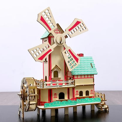 Log Cabin 3D Wooden House Puzzle,DIY Mini Building Model Kit，015 - color: 015