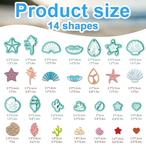 14Pcs Sea Shell Polymer Clay Earrings Cutters - style: Shell
