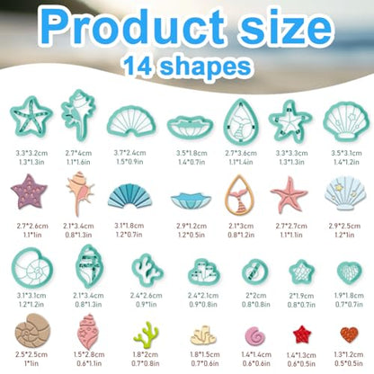 14Pcs Sea Shell Polymer Clay Earrings Cutters - style: Shell