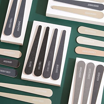Honoson 20 Pcs Sanding Sticks Model, Low and High Grits, Water Drop Style - style: Water Drop Style