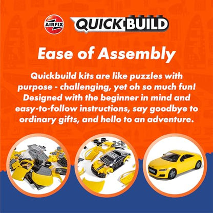 Airfix J6026 Quickbuild Plastic Model Car Kits - Lamborghini Aventador - Yellow - Easy Assembly Snap Together Model Kit, for Adults & Kids to Build, Sports, Building Toys Set