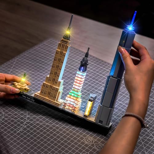 LED Lighting Compatible with LEGO Architecture New York City Skyline 21028，Light Kit Compatible with LEGO 21028, NOT Included The Model Set - JUST Lights