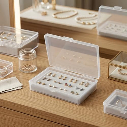 LJY 12 Clear Plastic Boxes, 5.3 x 3.1 x 1.2 in for Office Supplies - color: Transparent, size: 5.3 x 3.1 x 1.2 inch