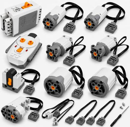 13‑in‑1 Building Blocks Motor Kit, Powerful Motor Set with Advanced Remote Control Functionality, Wide Compatibility with Most Stud-Based Construction Bricks