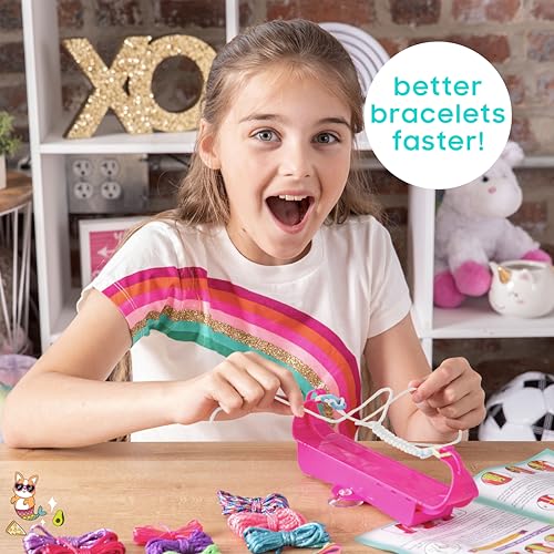 Just My Style Rainbow Bracelet Maker, Jewelry Making Kit with Easy-to-Use Bracelet Maker Tool, Friendship Bracelet Kit, 6 Year Old Girl Gifts, Gifts for Girls, Bracelet Making Kit for Girls - color: Rainbow Bracelet