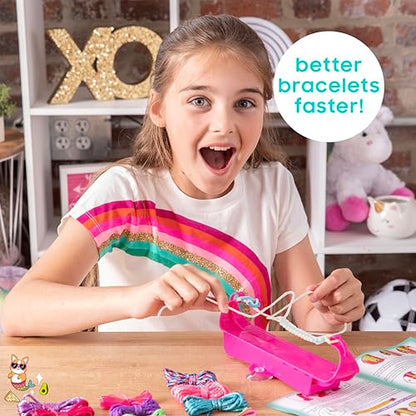 Just My Style Rainbow Bracelet Maker, Jewelry Making Kit with Easy-to-Use Bracelet Maker Tool, Friendship Bracelet Kit, 6 Year Old Girl Gifts, Gifts for Girls, Bracelet Making Kit for Girls - color: Rainbow Bracelet