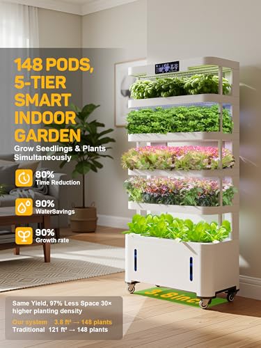 Large Hydroponics Growing System,148 Pod Vertical Indoor Garden Tower