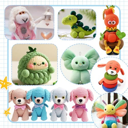 TOAOB 20pcs Sew On Safety Eyes Buttons 12mm 5 Colors Plastic Mushroom Domed Sewing Crafting Eyes for DIY Stuffed Animals Amigurumis Crochet Doll Making - size: 12mm