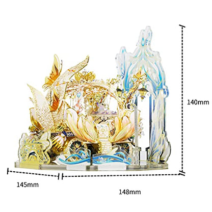 MU 3D Fairy Series Metal Puzzle Model Kits Cinderella's Elf Carriage, Princess Magic Palace Miniature Building, DIY Birthday Xmas Gift Toy Sets - color: Elf Carriage