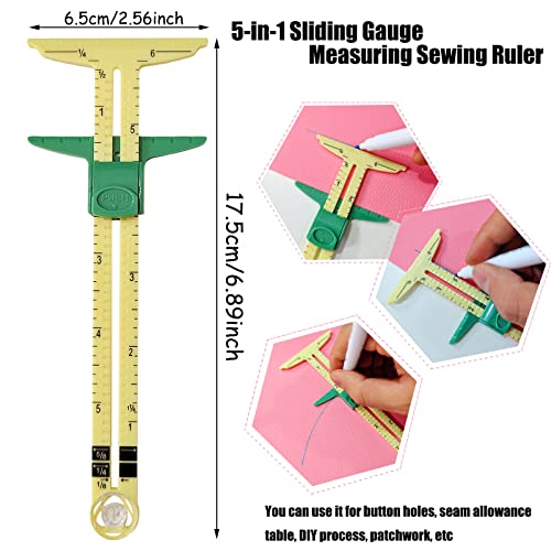 YEQIN 5-in-1 Sliding Gauge Measuring Sewing Tool - size: Size 1(style1)