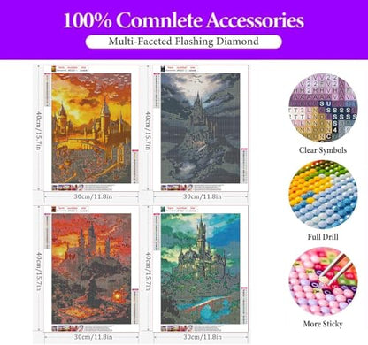 WUDWL 4 Pack Diamond Art Kits for Adults Diamond Painting Kits for Adult - color: DP03237