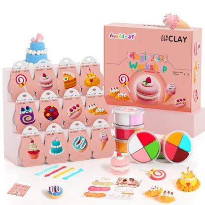 Aestd-ST Air Dry Clay Kit - Cake Themed, Modeling Clay for Kids - color: Cake Theme