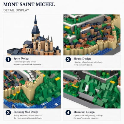 1392Pcs Mont Saint Michel France Building Set World Landmark Architecture Model Collectible Toy for Kids and Adults - color: Mont Saint Michel