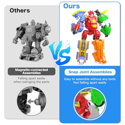 5-in-1 Dino Robot, STEM Building Toy with Triceratops for Kids 6+