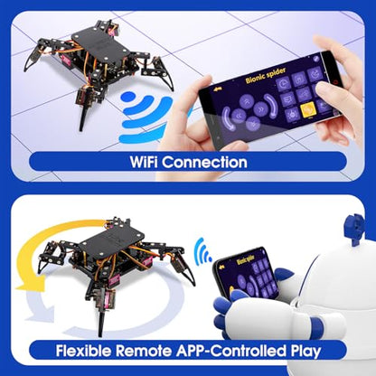 ACEBOTT Science Kits Spider Robot Building Kit STEM Crawling Robot Gifts for Kids Boys Ages 8-12 Girls, Scientific Coding Robotic Technic Creative DIY Toys for Birthday